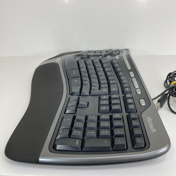 Microsoft Natural Ergonomic USB Wired Keyboard 4000 V1.0 Black KU-0462 TESTED - Picture 6 of 10